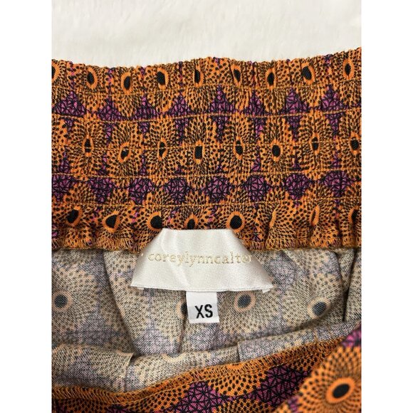 Corey Lynn Calter Women's XS Purple & Orange Floral Elastic/Button Maxi Skirt - Picture 3 of 15